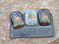 Polished Polychrome Jasper Pendant with Hand Painted Kudu - sold per item - From Madagascar - Toprock Gemstones and Minerals