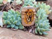 Polished Picture Stone Pendant with Hand Painted Lion - Sold Per Item - From Namibia - Toprock Gemstones and Minerals