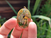 Polished Unakite Pendant with Hand Painted Kudu - Sold Per Item - From South Africa - Toprock Gemstones and Minerals