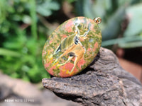 Polished Unakite Pendant with Hand Painted Kudu - Sold Per Item - From South Africa - Toprock Gemstones and Minerals