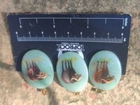 Polished Aventurine Pendant with Hand Painted Buffalo - Sold Per Item - From Zimbabwe - Toprock Gemstones and Minerals
