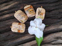 Polished Picture Stone Pendant with Hand Painted Kudu - Sold Per Item - From Namibia - Toprock Gemstones and Minerals