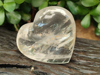 Polished Girasol Pearl Quartz Gemstone Hearts x 6 From Madagascar - Toprock Gemstones and Minerals