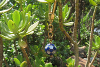 Hand Made Lapis Lazuli and Mother of Pearl Keyrings - Sold Per Item - From Afghanistan - Toprock Gemstones and Minerals