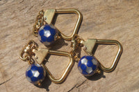 Hand Made Lapis Lazuli and Mother of Pearl Keyrings - Sold Per Item - From Afghanistan - Toprock Gemstones and Minerals