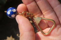 Hand Made Lapis Lazuli and Mother of Pearl Keyrings - Sold Per Item - From Afghanistan - Toprock Gemstones and Minerals