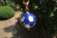 Hand Made Lapis Lazuli and Mother of Pearl Keyrings - Sold Per Item - From Afghanistan - Toprock Gemstones and Minerals