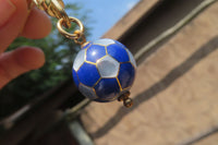 Hand Made Lapis Lazuli and Mother of Pearl Keyrings - Sold Per Item - From Afghanistan - Toprock Gemstones and Minerals