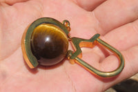Polished Golden Tigers Eye Fancy Keyring - Sold Per Item - From South Africa - Toprock Gemstones and Minerals