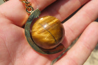 Polished Golden Tigers Eye Fancy Keyring - Sold Per Item - From South Africa - Toprock Gemstones and Minerals