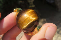 Polished Golden Tigers Eye Fancy Keyring - Sold Per Item - From South Africa - Toprock Gemstones and Minerals