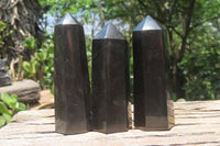 Polished Black Basalt Points x 12 From Antsirabe, Madagascar - Toprock Gemstones and Minerals