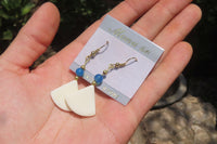 Polished Marble Fan Earrings - Sold Per Set - From China - Toprock Gemstones and Minerals