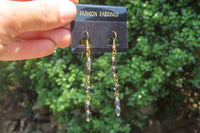 Polished Pair of Long Silver Hematite Bead Earrings - sold per Pair - From Southern Africa - Toprock Gemstones and Minerals