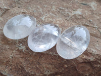 Polished Girasol Pearl Quartz Palm Stones x 6 From Madagascar - Toprock Gemstones and Minerals