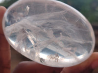 Polished Girasol Pearl Quartz Palm Stones x 6 From Madagascar - Toprock Gemstones and Minerals