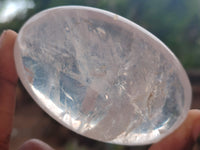 Polished Girasol Pearl Quartz Palm Stones x 6 From Madagascar - Toprock Gemstones and Minerals