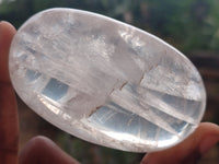 Polished Girasol Pearl Quartz Palm Stones x 6 From Madagascar - Toprock Gemstones and Minerals