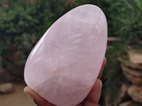 Polished Rose Quartz Standing Free Forms x 3 From Madagascar - Toprock Gemstones and Minerals