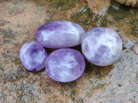 Polished Chevron Amethyst Palm Stones x 20 from Ankazobe, Madagascar - Toprock Gemstones and Minerals