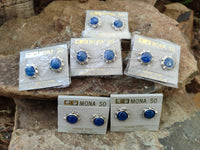 Polished Blue Onyx Agate with Surgical Steel Stud Earrings - Sold Per Pair - From China - Toprock Gemstones and Minerals