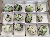 Polished Leopard Stone Gemstone Eggs x 12 From Zimbabwe - Toprock Gemstones and Minerals