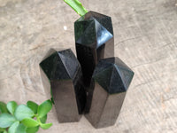Polished Black Basalt Points x 3 From Antsirabe, Madagascar - Toprock Gemstones and Minerals