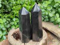 Polished Black Basalt Points x 3 From Antsirabe, Madagascar - Toprock Gemstones and Minerals