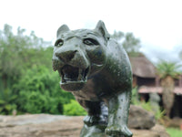 Hand Made Green Verdite Leopard Carving x 1 From Zimbabwe - Toprock Gemstones and Minerals