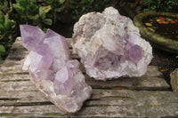 Natural Jacaranda Amethyst Quartz Clusters x 2 from Mumbwa, Zambia - Toprock Gemstones and Minerals