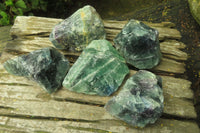Natural Watermelon Fluorite Cobbed Specimens x 5 From Uis, Namibia - Toprock Gemstones and Minerals