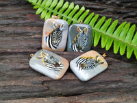 Polished Polychrome Jasper Pendant with Hand Painted Zebras - sold per item - From Madagascar - Toprock Gemstones and Minerals