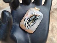 Polished Polychrome Jasper Pendant with Hand Painted Zebras - sold per item - From Madagascar - Toprock Gemstones and Minerals