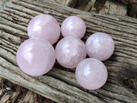Polished Rose Quartz Spheres x 6 From Madagascar - Toprock Gemstones and Minerals