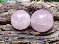 Polished Rose Quartz Spheres x 6 From Madagascar - Toprock Gemstones and Minerals