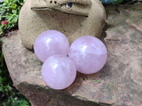 Polished Rose Quartz Spheres x 6 From Madagascar - Toprock Gemstones and Minerals