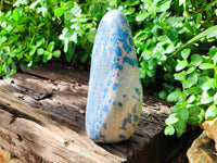 Polished Blue Spinel Spotted Quartz Standing Free Form x 1 From Madagascar - Toprock Gemstones and Minerals
