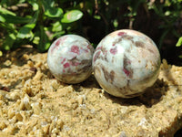Polished Rubellite Pink Tourmaline Spheres x 4 From Ambatondrazaka, Madagascar - Toprock Gemstones and Minerals