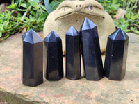 Polished Black Basalt Points x 12 From Antsirabe, Madagascar - Toprock Gemstones and Minerals