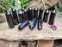 Polished Black Basalt Points x 12 From Antsirabe, Madagascar - Toprock Gemstones and Minerals