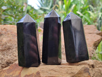 Polished Black Basalt Points x 12 From Antsirabe, Madagascar - Toprock Gemstones and Minerals