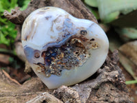 Polished Banded Agate Gemstone Hearts x 6 From Madagascar - Toprock Gemstones and Minerals