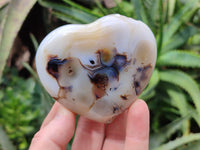 Polished Banded Agate Gemstone Hearts x 6 From Madagascar - Toprock Gemstones and Minerals