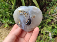 Polished Banded Agate Gemstone Hearts x 6 From Madagascar - Toprock Gemstones and Minerals