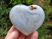 Polished Banded Agate Gemstone Hearts x 6 From Madagascar - Toprock Gemstones and Minerals