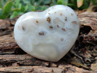 Polished Banded Agate Gemstone Hearts x 6 From Madagascar - Toprock Gemstones and Minerals