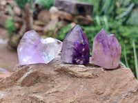 Polished Smokey Amethyst Window Quartz Points x 20 From Akansobe, Madagascar - Toprock Gemstones and Minerals