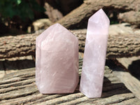 Polished Rose Quartz Points x 6 From Ambatondrazaka, Madagascar - Toprock Gemstones and Minerals