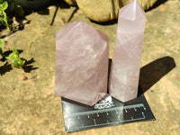 Polished Rose Quartz Points x 6 From Ambatondrazaka, Madagascar - Toprock Gemstones and Minerals