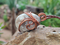 Polished Mixed Copper Wire Wrapped Pendants x 6 From Southern Africa - Toprock Gemstones and Minerals